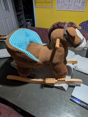 Rockin Rider Brown Rocking Horse Plush *Ears Are Not Making Music Noises* EUC